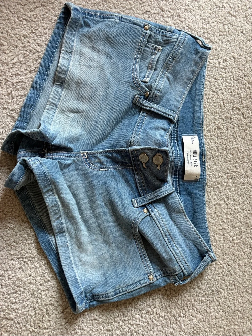 Hollister Faded Light Blue Denim Women's Shorts